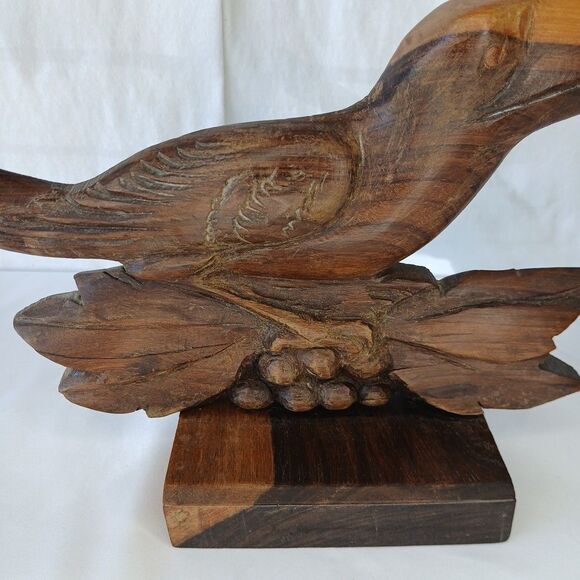 Vintage MCM Wooden Toucan Hand Carved Sculpture Tropical Bird Tiki Bar - Picture 3 of 8